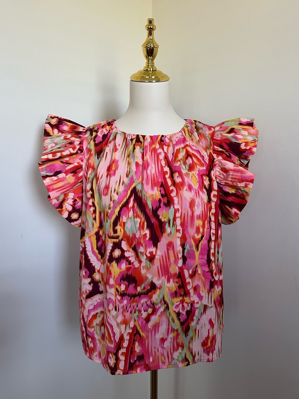 TCEC Flutter Sleeve Vibrant Blouse